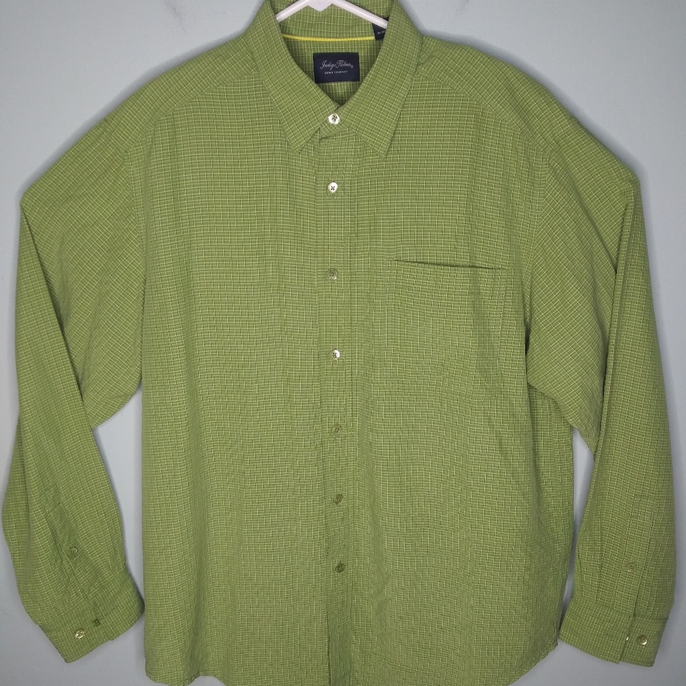 Indigo Palms Long Sleeve Button Front Shirt